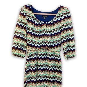 Retro | Chevron long sleeve knit dress